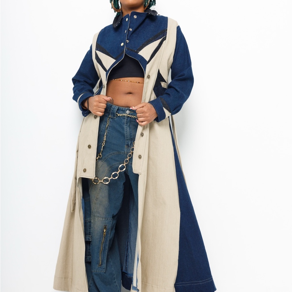 “Carmen” patchwork Trench Coat